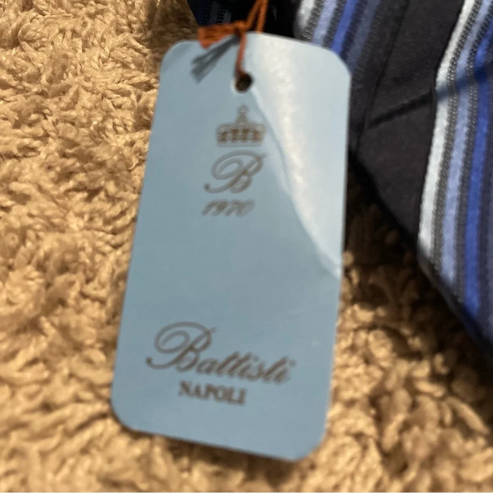 Battisti striped tie blue nwt